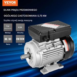 Silnik elektryczny 0.55KW 1400obr 230V 1-fazowy do maszyn przemysłowych 8