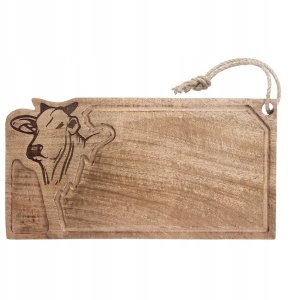 Deska Mangowiec ORION 45 x 22 cm z Rowkiem i Głową Byka do Serwowania 3