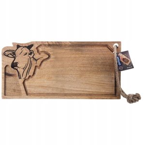 Deska Mangowiec ORION 45 x 22 cm z Rowkiem i Głową Byka do Serwowania 6