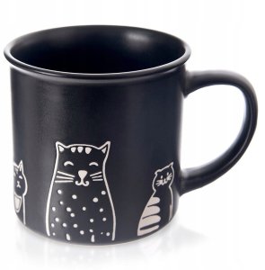 Kubek ceramiczny czarny koty 500 ml 2