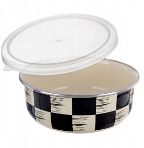Lumarko Miska emaliowana z pokrywką SZACHOWNICA 19 cm, 1,5 l 4