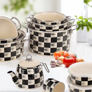 Garnek emaliowany SZACHOWNICA 18 cm, 2 l 3