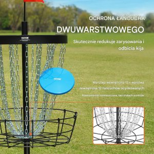 Kosz do gry w disc golfa 132 cm Discgolf czarny 2