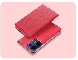 ETUI Z KLAPKĄ DO OPPO RENO13 5G CZERWONE ZAMYKANE MAGNETYCZNE KABURA CASE 2