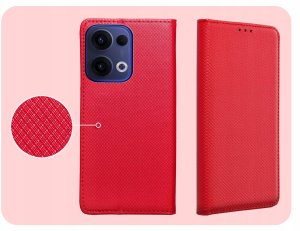 ETUI Z KLAPKĄ DO OPPO RENO13 5G CZERWONE ZAMYKANE MAGNETYCZNE KABURA CASE 4