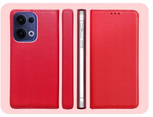 ETUI Z KLAPKĄ DO OPPO RENO13 5G CZERWONE ZAMYKANE MAGNETYCZNE KABURA CASE 6