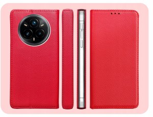 Hello Case ETUI Z KLAPKĄ DO REALME 14 PRO PLUS CZERWONE ZAMYKANE MAGNETYCZNE KABURA 6