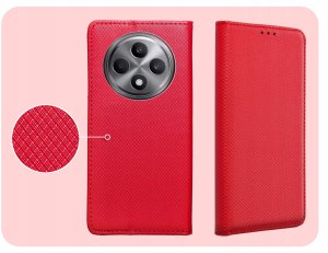 Hello Case ETUI Z KLAPKĄ DO OPPO RENO12 F 4G / 5G / FS 4G / 5G CZERWONE MAGNETYCZNE 4