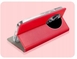 Hello Case ETUI Z KLAPKĄ DO OPPO RENO12 F 4G / 5G / FS 4G / 5G CZERWONE MAGNETYCZNE 5