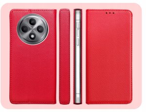 Hello Case ETUI Z KLAPKĄ DO OPPO RENO12 F 4G / 5G / FS 4G / 5G CZERWONE MAGNETYCZNE 6