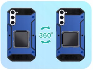 Hello Case Etui Pancerne do Samsung Galaxy S23 (Niebieskie, Plecki, Armor, Ring, Case) 6