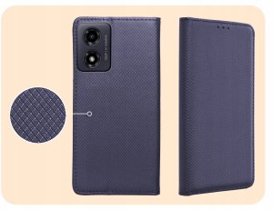 Hello Case ETUI Z KLAPKĄ DO MOTOROLA MOTO G04 / G24 / POWER / E14 GRANATOWE ZAMYKANE 4