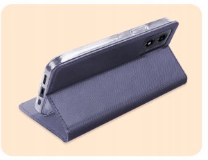 Hello Case ETUI Z KLAPKĄ DO MOTOROLA MOTO G04 / G24 / POWER / E14 GRANATOWE ZAMYKANE 5