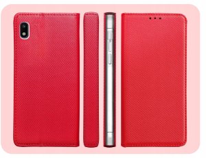 ETUI Z KLAPKĄ DO Samsung Galaxy A10 CZERWONE ZAMYKANE MAGNETYCZNE 6