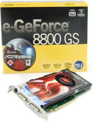Karta graficzna EVGA GeForce 8800 GS 8800GS 384MB 192bit DDR3 TV/DVI 1,0ns +Crysis PL 5