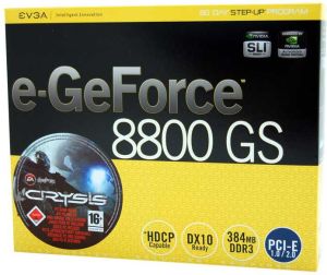 Karta graficzna EVGA GeForce 8800 GS 8800GS 384MB 192bit DDR3 TV/DVI 1,0ns +Crysis PL 7