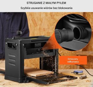 Strugarka grubościówka 33cm 2000W 2 noże cicha twarde i miękkie drewno 6