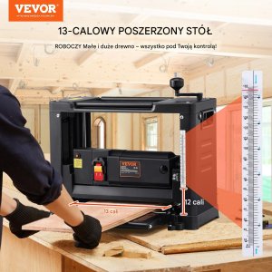 Strugarka grubościówka 33cm 2000W 2 noże cicha twarde i miękkie drewno 7