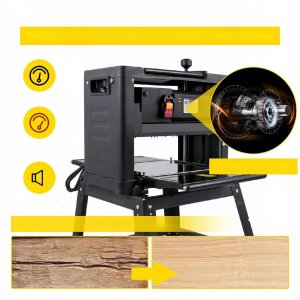 Strugarka grubościówka 13" 2000W z podstawą i odprowadzeniem wiórów 2