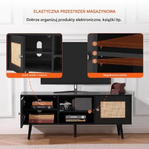 Szafka RTV do Telewizorów 55" Czarna 4