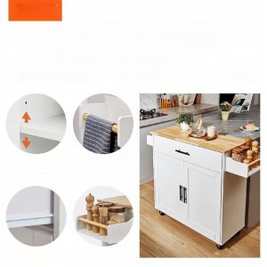 Wyspa kuchenna stół barowy regał szafka kredens na kółkach 119x70cm 6