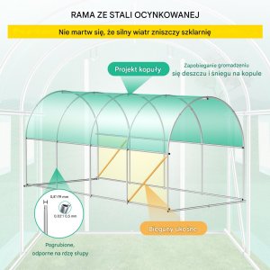 Tunel foliowy ogrodowy szklarnia 4.5x2x2 m 3