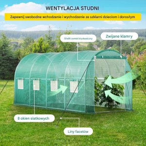 Tunel foliowy ogrodowy szklarnia 4.5x2x2 m 5