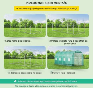 Tunel foliowy ogrodowy szklarnia 4.5x2x2 m 6