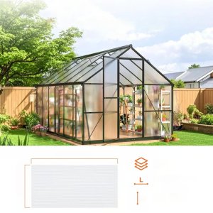 Panele poliwęglanowe do szklarni 24 szt. 61x122 cm dachowe zielone 3