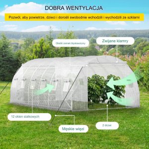 Szklarnia ogrodowa tunel foliowy 6,1x 3x2,1 m 4