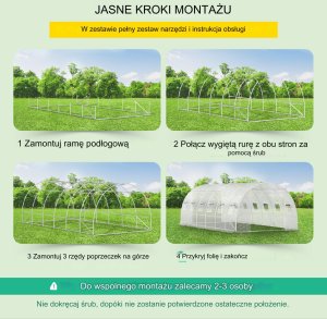 Szklarnia ogrodowa tunel foliowy 6,1x 3x2,1 m 5