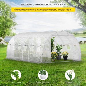 Szklarnia ogrodowa tunel foliowy 6,1x 3x2,1 m 6