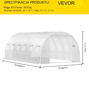 Szklarnia ogrodowa tunel foliowy 6,1x 3x2,1 m 7