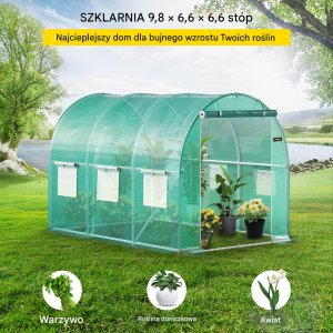 Tunel foliowy ogrodowy szklarnia 3x2x2 m 2
