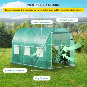 Tunel foliowy ogrodowy szklarnia 3x2x2 m 5