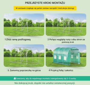Tunel foliowy ogrodowy szklarnia 3x2x2 m 6