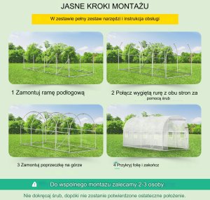 Szklarnia ogrodowa tunel foliowy 4,6x 2,1x2,1 m 5