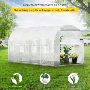 Szklarnia ogrodowa tunel foliowy 4,6x 2,1x2,1 m 8