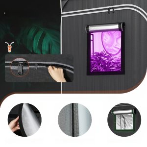 Namiot do uprawy hydroponicznej 120x60x180cm z oknem i tacą do roślin 2