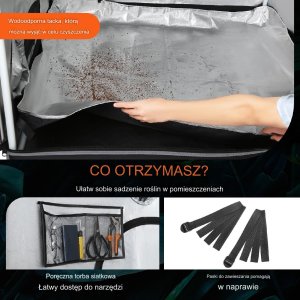 Namiot do uprawy hydroponicznej 120x60x180cm z oknem i tacą do roślin 10