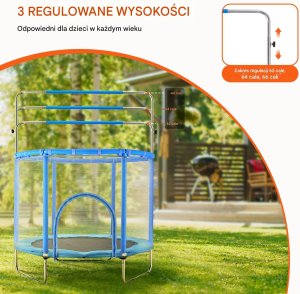 Trampolina mała domowa dla dzieci do domu i ogrodu z siatką 147 cm 2