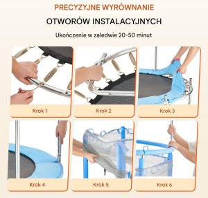 Trampolina mała domowa dla dzieci do domu i ogrodu z siatką 147 cm 4