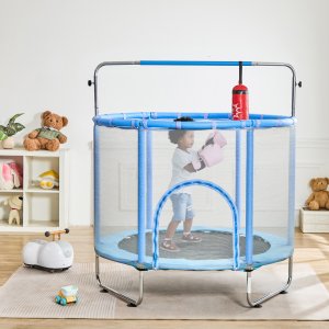 Trampolina mała domowa dla dzieci do domu i ogrodu z siatką 147 cm 6