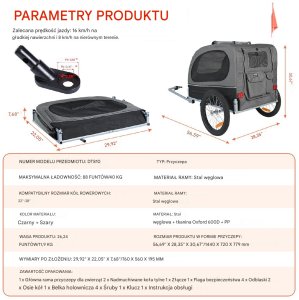 Vevor Przyczepa Rowerowa dla Psa 40 kg 8