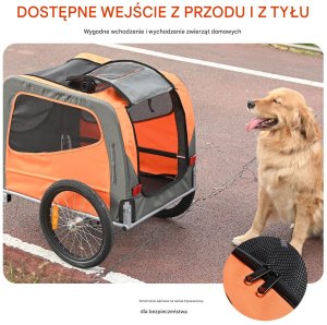 Vevor Przyczepka rowerowa dla psa do przewozu transporter do 30 kg 4