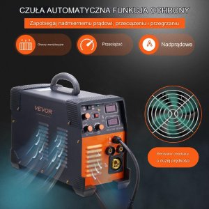 Vevor Spawarka inwertorowa Przecinarka plazmowa 250A 220V MIG/MMA/TIG 7