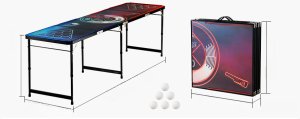 Stół do beer ponga z regulacją wysokości składany gra towarzyska 2,4m + LED 11