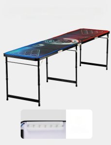 Stół do beer ponga z regulacją wysokości składany gra towarzyska 2,4m + LED 13