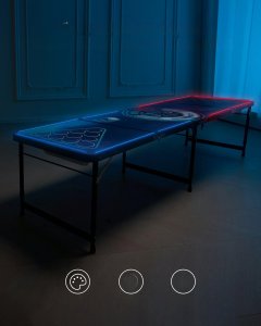 Stół do beer ponga z regulacją wysokości składany gra towarzyska 2,4m + LED 9