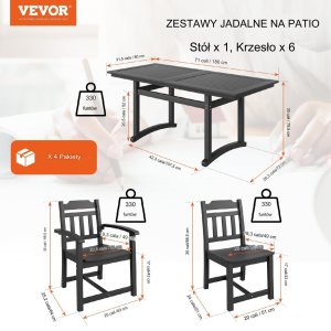 Vevor 7-Częściowy Zestaw do Jadalni 2